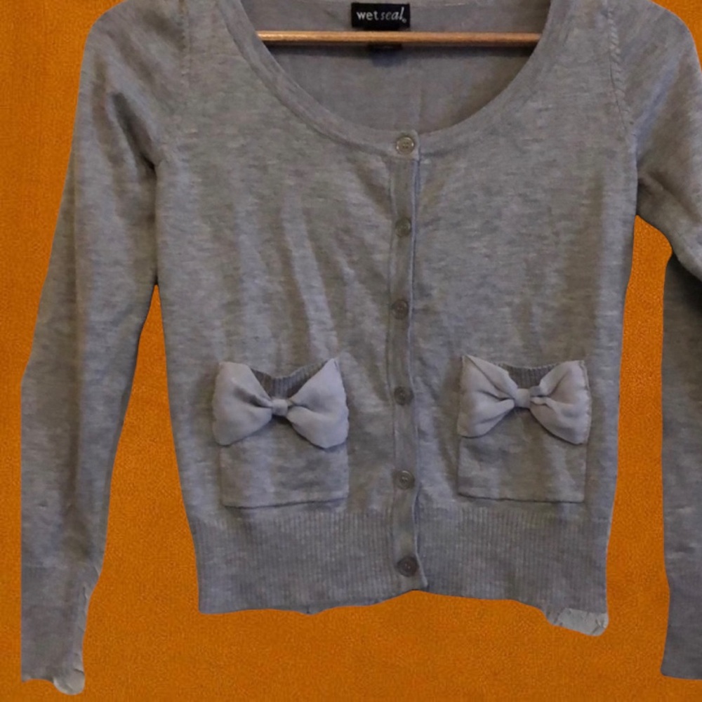 Bow pocket cardigan